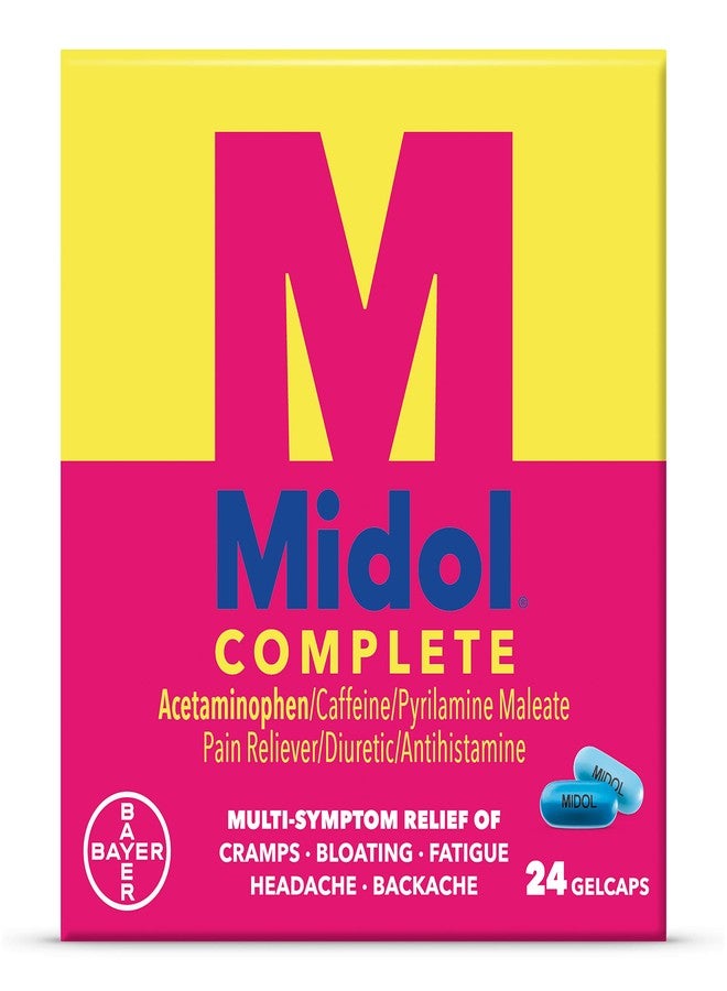 Midol Complete Gelcaps 24ct: Midol Complete Menstrual Pain Relief Gelcaps with Acetaminophen for Menstrual Symptom, PMS Relief, and Period Cramp Relief - 24 Count (Packaging May Vary) - Image 1